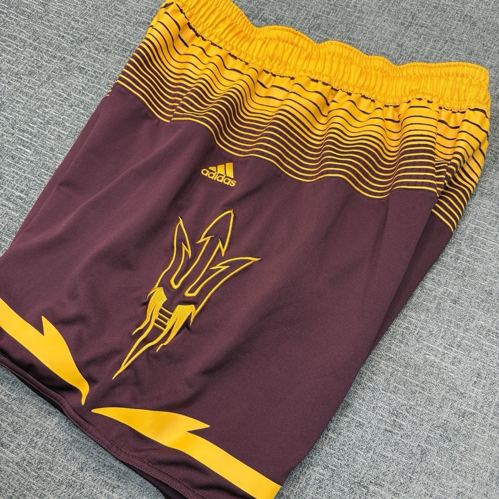 Arizona State Sun Devils Basketball Shorts Men's XL Maroon Gold ASU Adidas
